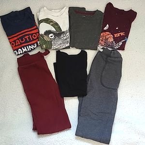 Boy's bundle of coordinating pants and long sleeve shirts size 7/8